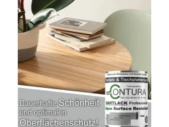 CONTURA Tischplattenlack Hartlack Treppenlack Lack & Universallack Grundierung Matt 2,5 Liter