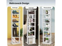 Costway 8 Stufiges Schuhregal Höhenverstellbar Holz Braun Einzel