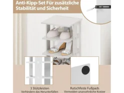 Costway 8 Stufiges Schuhregal Höhenverstellbar Holz Einzel
