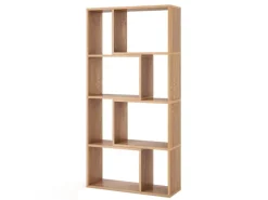 Outlet Costway Bücherregal mit 4 Ebenen Standregal mit 8 Fächern Natur