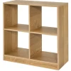 Costway Bücherregal mit 4 Fächern Würfelregal 73 x 33 x 73 cm Natur