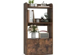 Costway Bücherregal mit Schublade 55 x 29 x 105 cm Rustikales Braun