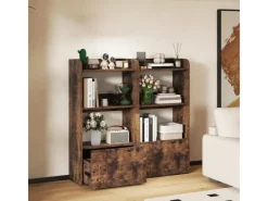 Costway Bücherregal mit Schublade 55 x 29 x 105 cm Rustikales Braun