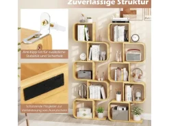 Best Costway Bücherregal S-förmig Aus Bambus Würfelregal mit 5 Etagen