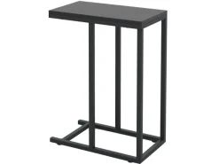 Discount Costway Beistelltisch C-Form Sofatisch mit Metallgestell Schwarz