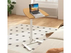 Costway Beistelltisch Höhenverstellbar mit Rollen Stehtisch