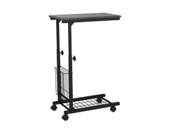 Best Costway Beistelltisch mit Rollen Laptoptisch Höhenverstellbar Grau