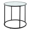 Costway Beistelltisch Runder Sofatisch mit Glasplatte 50 x 50 x 50 cm