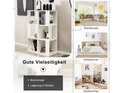 Costway 2er Set Bücherregal Aus Holz mit 3 Ebenen & Kippsicherung Weiß