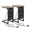 Costway 2er Set Beistelltisch mit Ladestation & USB Anschlüssen C-Form