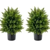 Costway 2er Set Kunstpflanze für Haus Büro Grün 55cm