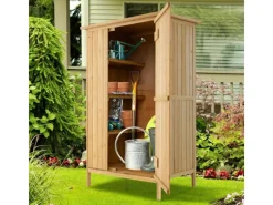 Costway Gartenschrank Holz Geräteschuppen 91 x 66 x 150 cm