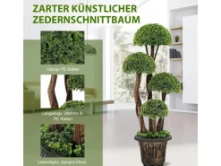 Online Costway Kunstpflanze mit 4 Kugeln & Realistischem Stamm Grün 90 cm