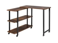 Sale Costway L-förmiger Beistelltisch mit Rollen 360° Drehbar PC-Tisch