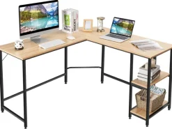 Costway L-förmiger Schreibtisch Homeoffice Schreibtisch