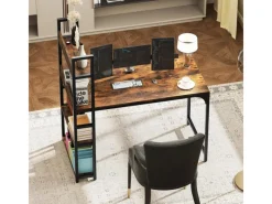 Sale Costway Schreibtisch mit Ladestation Braun