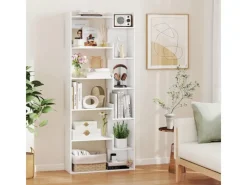 Costway 6-stöckiges Bücherregal Holzregal mit 2 Kippsicherungen