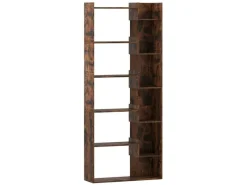 Outlet Costway 6-stöckiges Bücherregal Holzregal mit 2 Kippsicherungen Braun