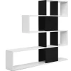 Costway 4-Stöckiges Bücherregal Raumteiler Regal Schwarz Weiß