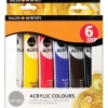 Simply Daler-Rowney Acrylfarben-Set mit 6 x 75 ml Farbtuben