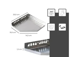 Online Dalsys Duschablage Befliesbar 200mm x 200mm Edelstahl Silber