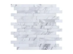 Clearance Dalsys Selbstklebende Fliesen 1m² 11 Stück Stäbe Weiß Silber Weiß-Marmoriert