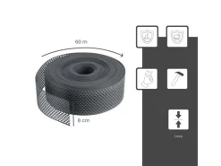 Hot DAPRONA Lüftungsband Traufgitter 60m x 80mm PVC Gerollt Schwarz