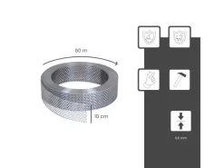 Clearance DAPRONA Vogelschutzgitter Lüftungsband 60m x 100mm Aluminium Silber