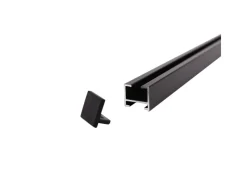 New Deco-Raum Gardinenschiene nach Maß 1-Lauf Square 160cm Schwarz