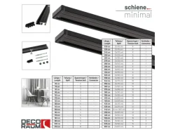 Deco-Raum Gardinenschiene nach Maß 1-Lauf Deckenmontage Minimal 160cm