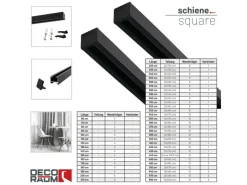 Deco-Raum Gardinenschiene nach Maß 1-Lauf Square 310cm