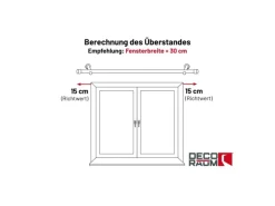 Deco-Raum Gardinenstange nach Maß 1-Lauf Kappe Ø 25mm 190cm