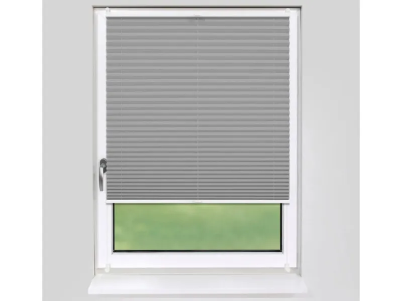 New Deco-Raum Plissee Basic ohne Bohren 55x150cm Blickdicht Klemmfix Grau