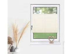 Discount Deco-Raum Plissee Basic ohne Bohren 80x210cm Blickdicht Klemmfix Vanille