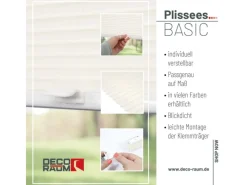 Discount Deco-Raum Plissee Basic ohne Bohren 80x210cm Blickdicht Klemmfix Vanille