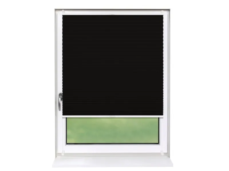 Hot Deco-Raum Plissee Basic ohne Bohren 40x150cm Blickdicht Klemmfix Schwarz