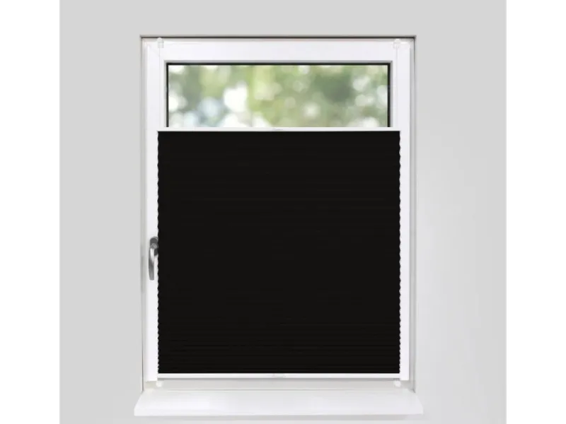 Hot Deco-Raum Plissee Basic ohne Bohren 40x150cm Blickdicht Klemmfix Schwarz