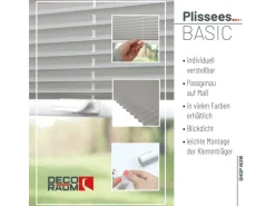 Deco-Raum Plissee Basic ohne Bohren 40x150cm Blickdicht Klemmfix
