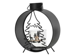 Decoris Laterne 24 cm x 10 cm x 39 cm Schwarz
