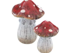 Discount Deko Fliegenpilz aus Keramik 11,5 cm Rot-Creme
