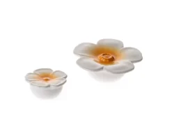 Deko-Blüte Schwimmend Porzellan 3,5 cm Weiß/Gelb