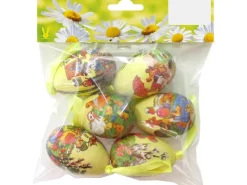 Dekoeier-Set Bunt 6 cm 6-teilig