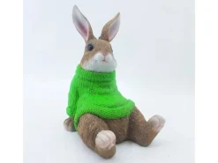 Online Dekofigur Hase mit Pulli 22 cm Grün