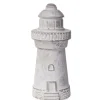 Deko-Figur Leuchtturm Beton Ø 8,5 cm x 19 cm Grau-Weiß Gewischt