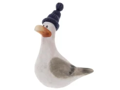 Deko-Figur Möwe Hinnerk mit Pudelmütze 2-fach Sortiert 18 cm