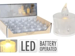 Best Deko-Kerze mit LED Ø 3,6 cm x 5 cm Transparent