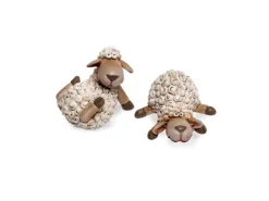 Hot Deko-Schaf Liegend aus Polyresin Sortenauswahl 10,5 cm x 8,5 cm x 5 cm Creme