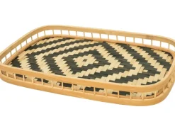 Outlet Dekoschale Bambus 40 cm x 25 cm Natur-Schwarz