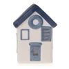 Deko-Strandhaus 9 cm x 6,5 cm x 11,5 cm Weiß-Blau-Grau