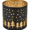 Clearance Deko-Windlicht aus Metall Ø 10 cm Schwarz-Gold